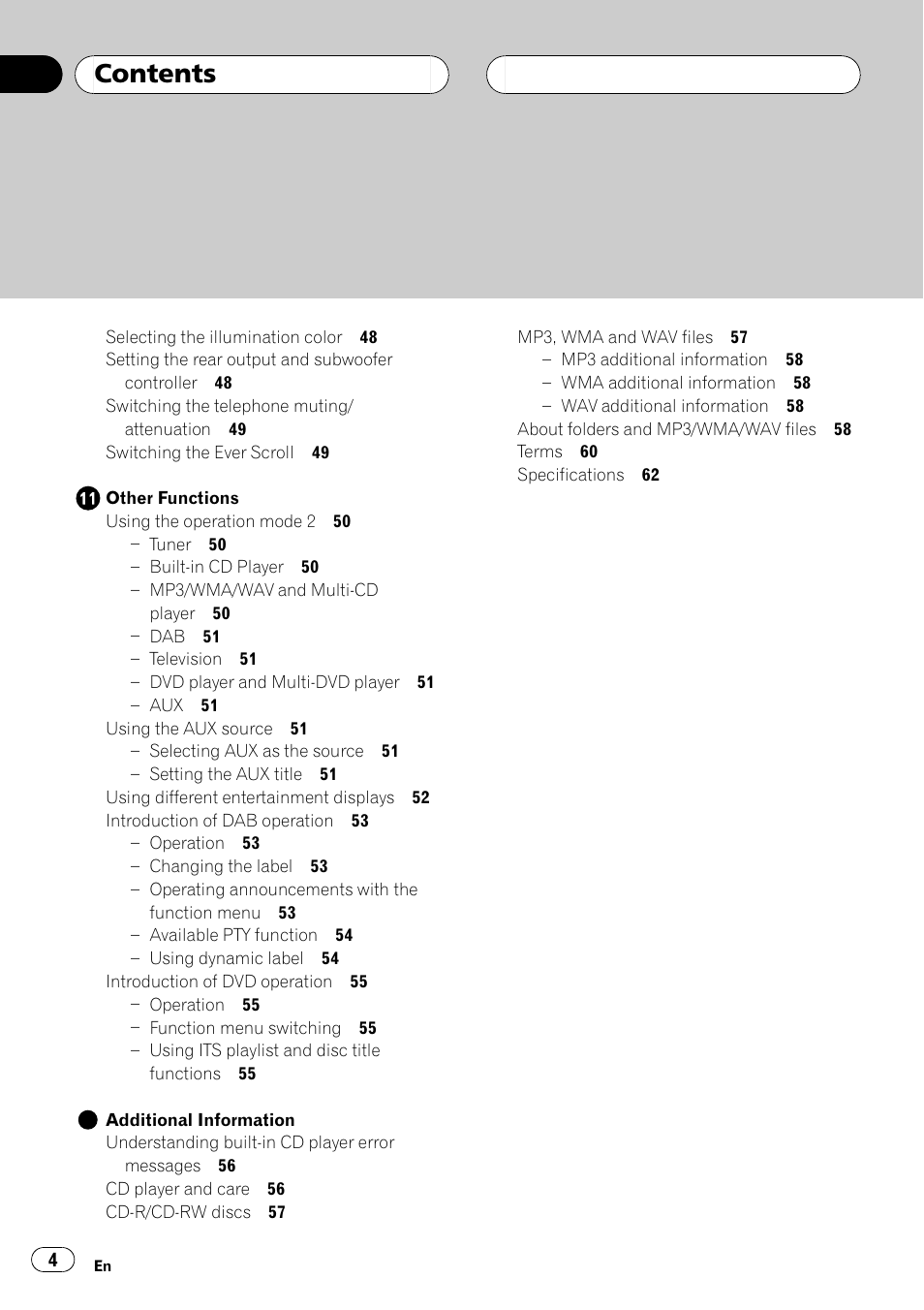 Pioneer DEH-P7600MP User Manual | Page 4 / 132