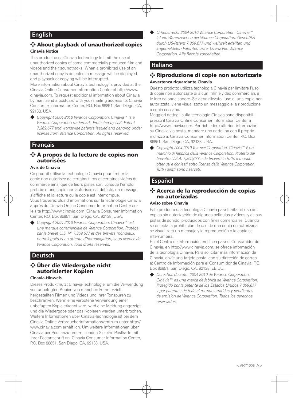 Pioneer BDP-140 User Manual | 2 pages