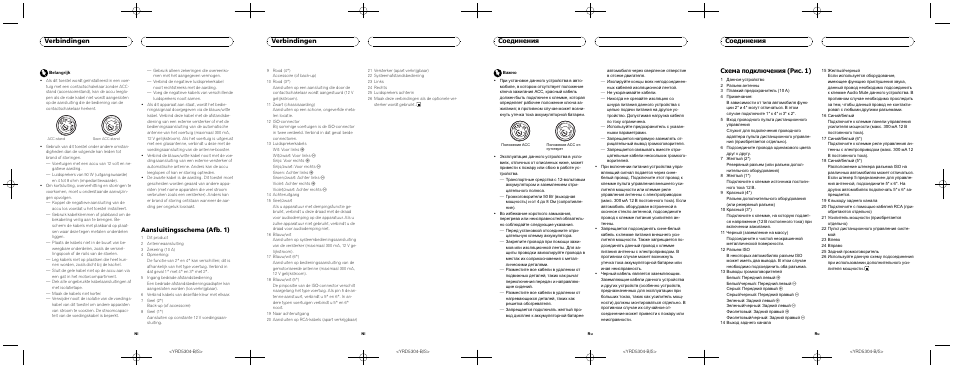 Aansluitingsschema (afb. 1), Verbindingen, Соединения | Схема подключения (рис. 1) | Pioneer DEH-2200UB User Manual | Page 8 / 8