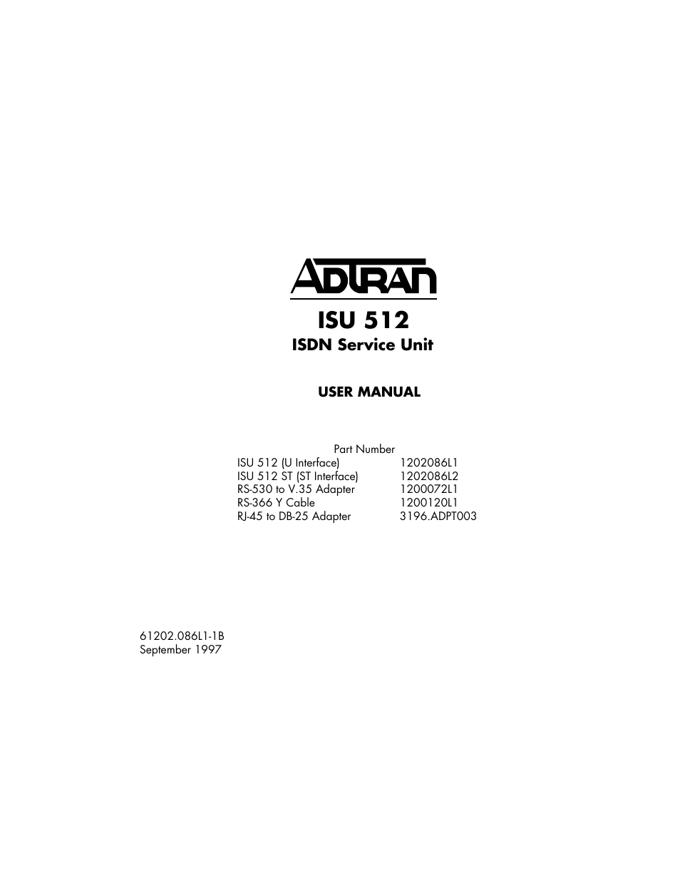 ADTRAN ISU 512 User Manual | 129 pages