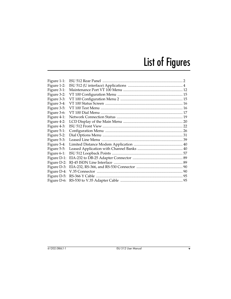 List of figures | ADTRAN ISU 512 User Manual | Page 13 / 129