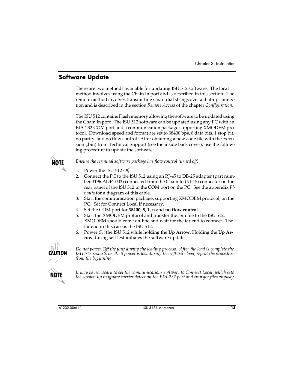 Software update | ADTRAN ISU 512 User Manual | Page 29 / 129