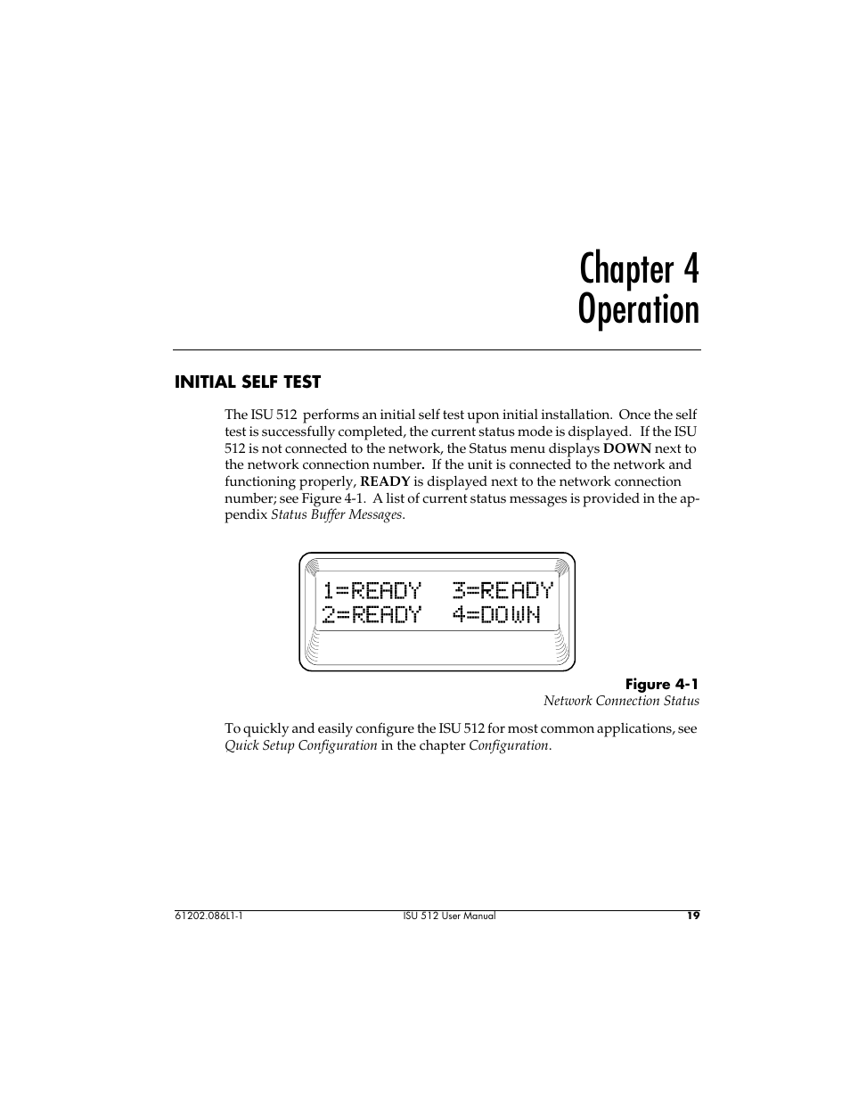 Chapter 4 operation | ADTRAN ISU 512 User Manual | Page 35 / 129