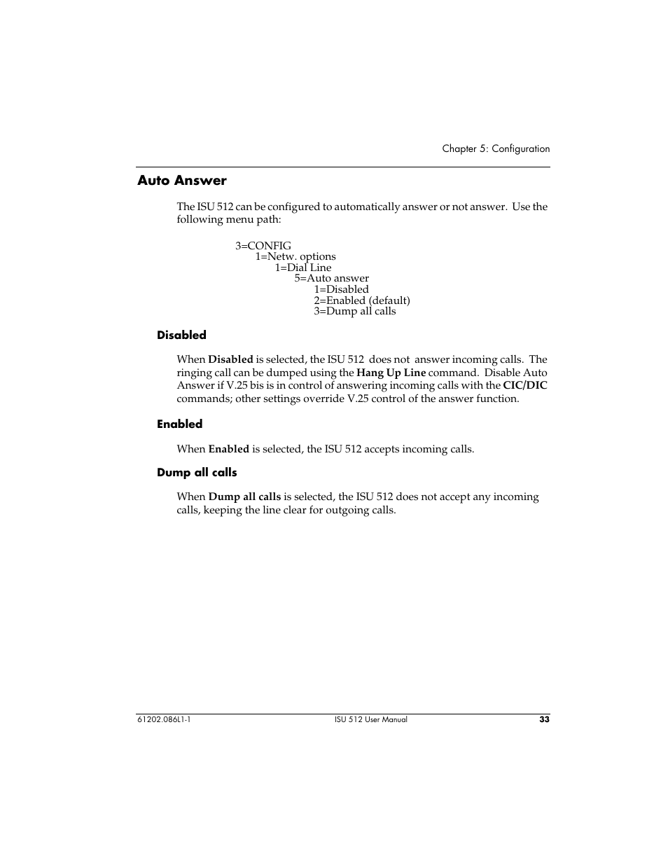 Auto answer | ADTRAN ISU 512 User Manual | Page 49 / 129