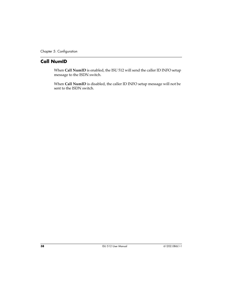 Call numid | ADTRAN ISU 512 User Manual | Page 54 / 129