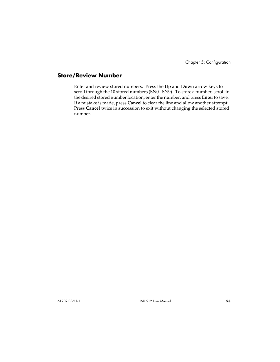 Store/review number | ADTRAN ISU 512 User Manual | Page 71 / 129