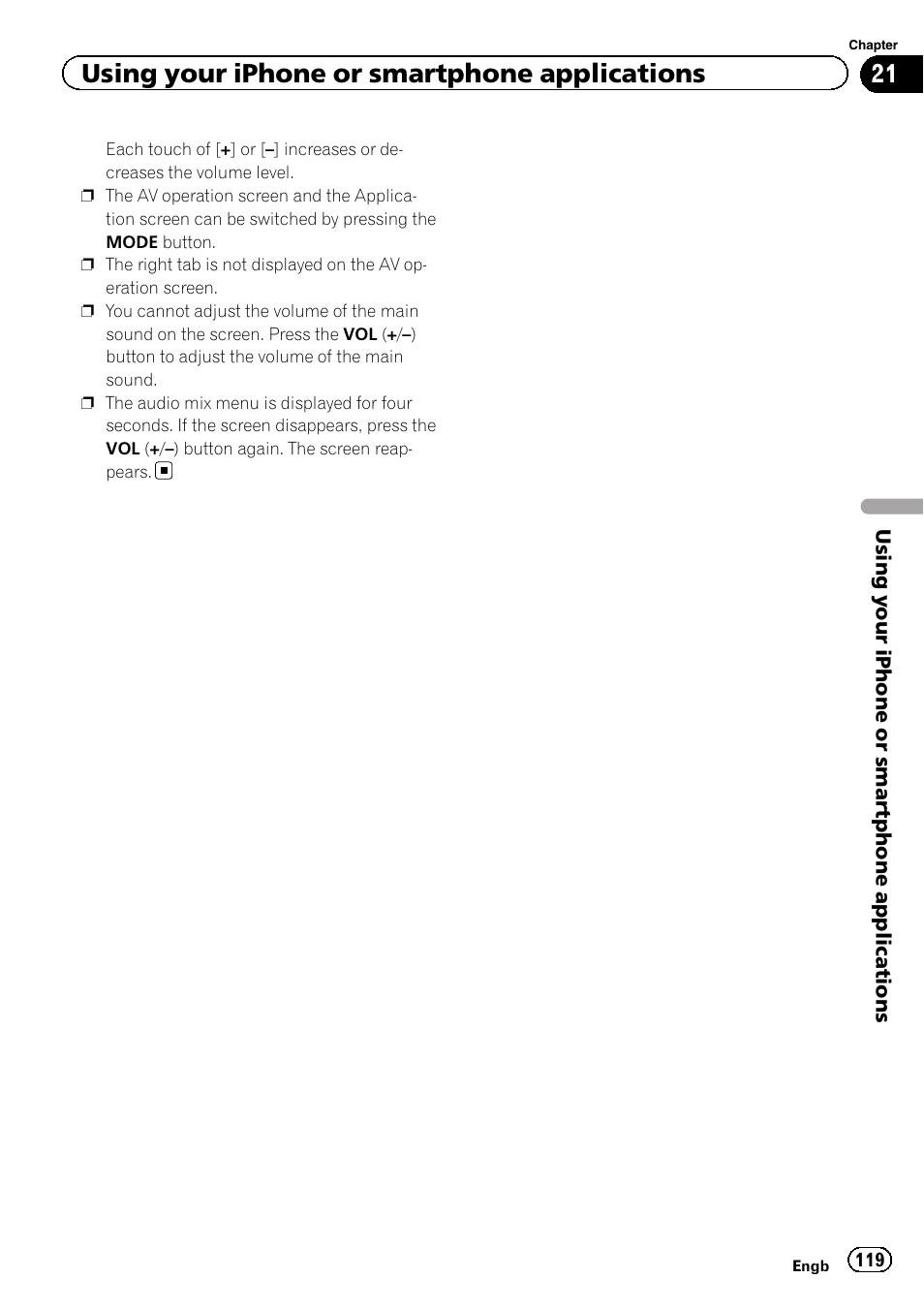 Using your iphone or smartphone applications | Pioneer AVIC-F860BT User Manual | Page 119 / 216