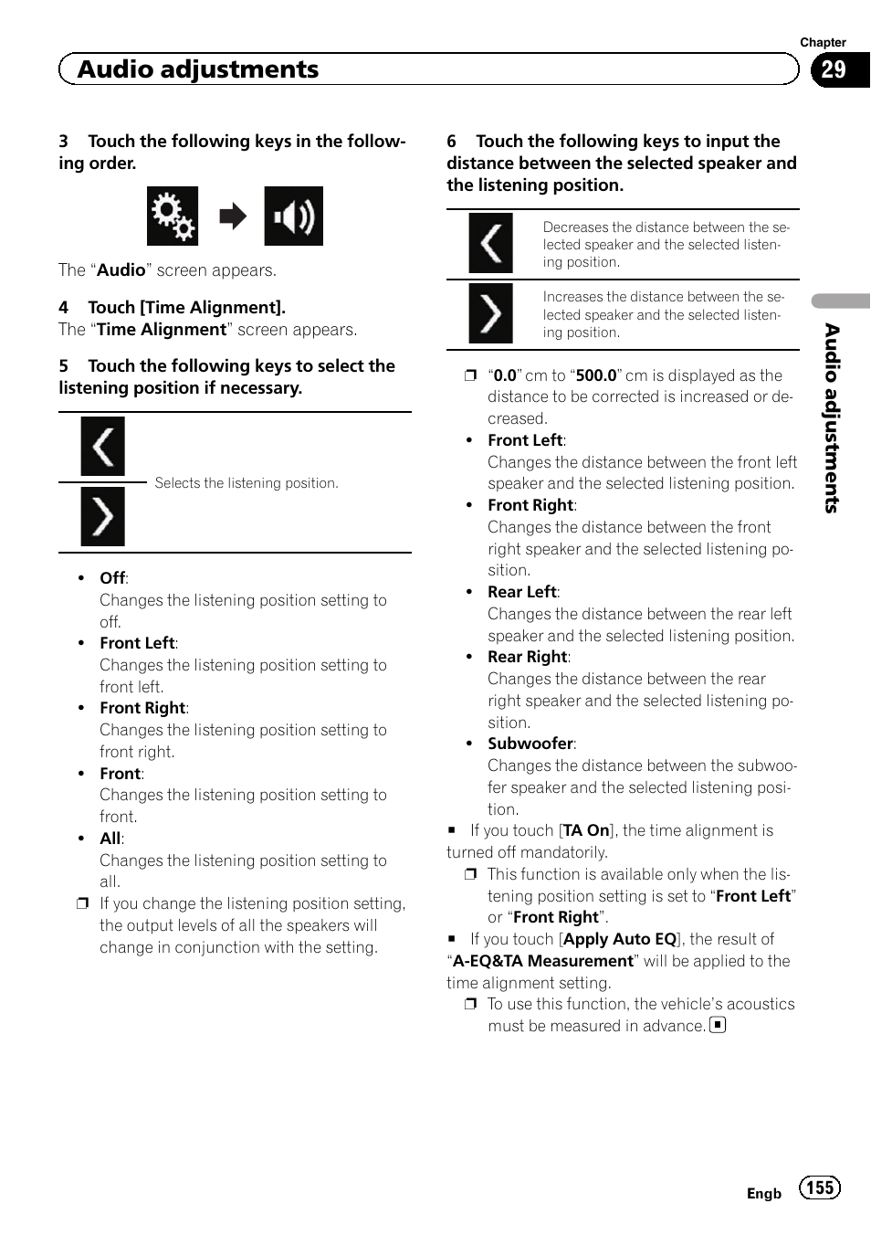 Audio adjustments | Pioneer AVIC-F860BT User Manual | Page 155 / 216