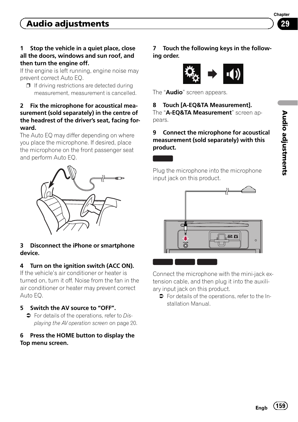 Audio adjustments | Pioneer AVIC-F860BT User Manual | Page 159 / 216