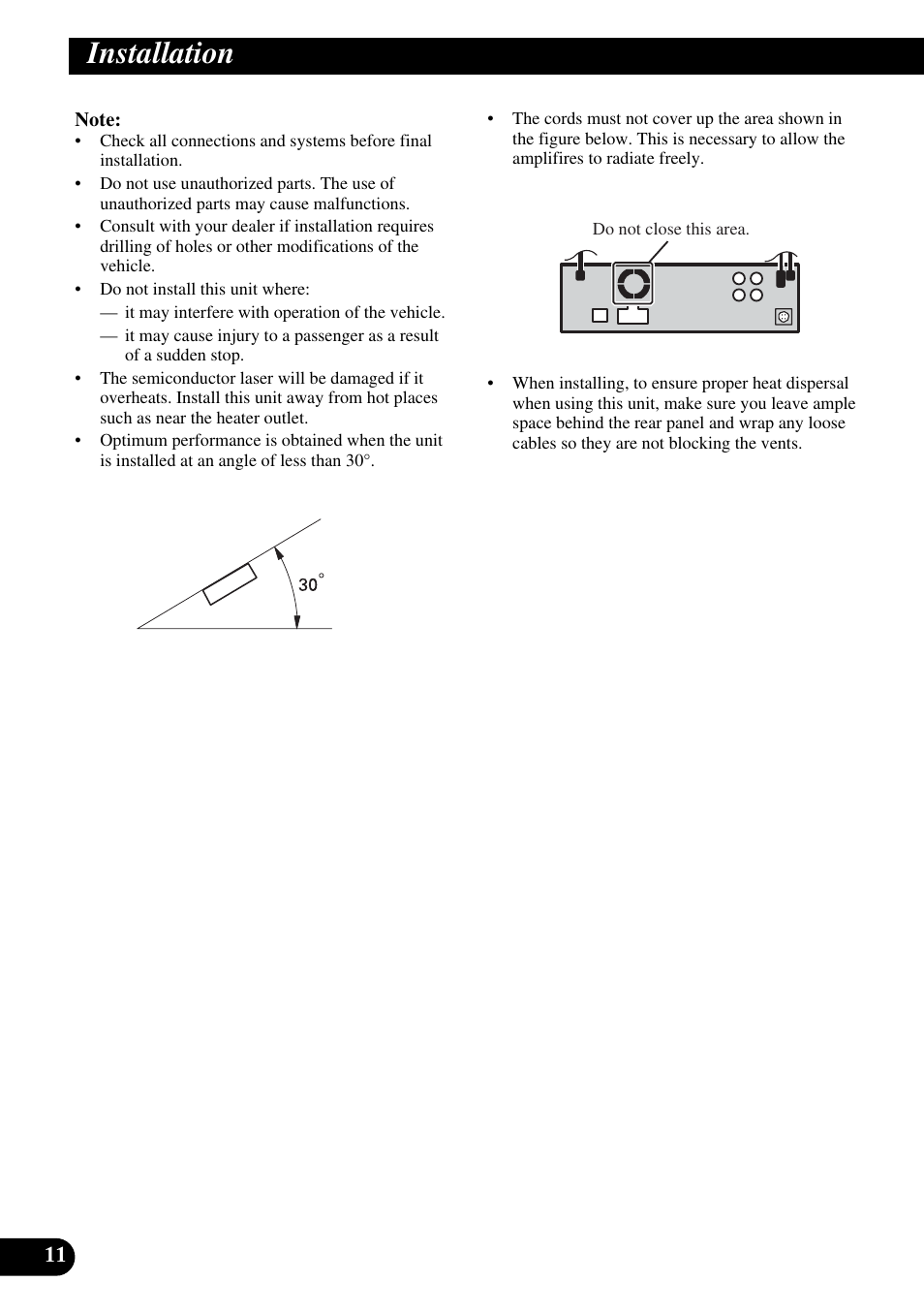 Installation | Pioneer DVH-P5900MP User Manual | Page 12 / 85