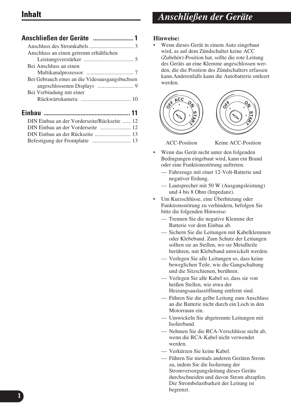 Deutsch, Anschließen der geräte, Inhalt | 1anschließen der geräte, Einbau | Pioneer DVH-P5900MP User Manual | Page 30 / 85
