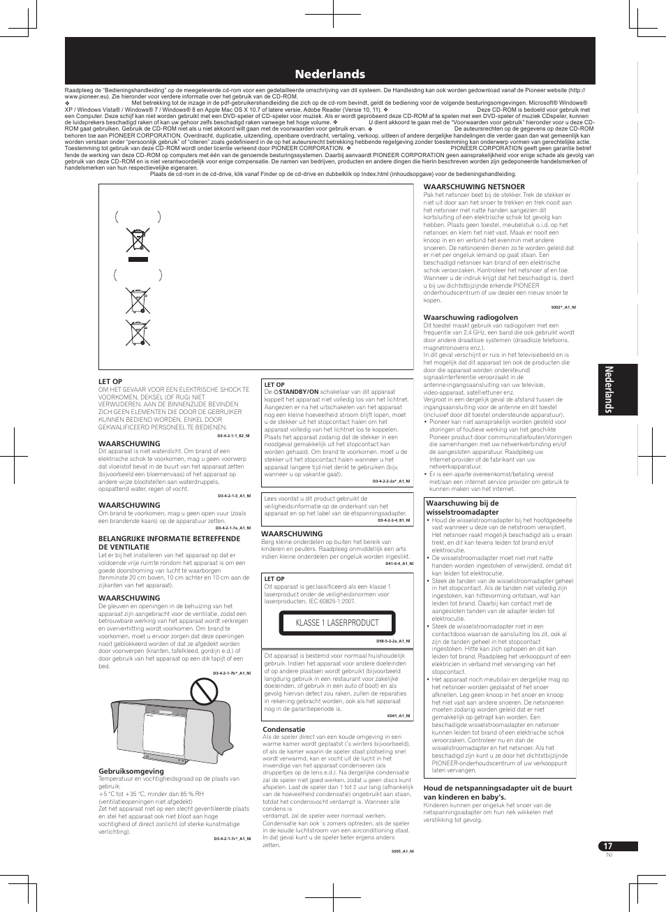 Slim microsysteem, Nederlands | Pioneer X-SMC01BT-W User Manual | Page 17 / 24