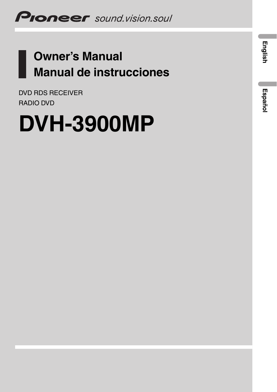 Pioneer DVH-3900MP User Manual | 112 pages