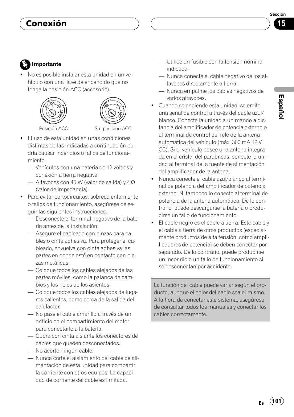 Conexión, Español | Pioneer DVH-3900MP User Manual | Page 101 / 112