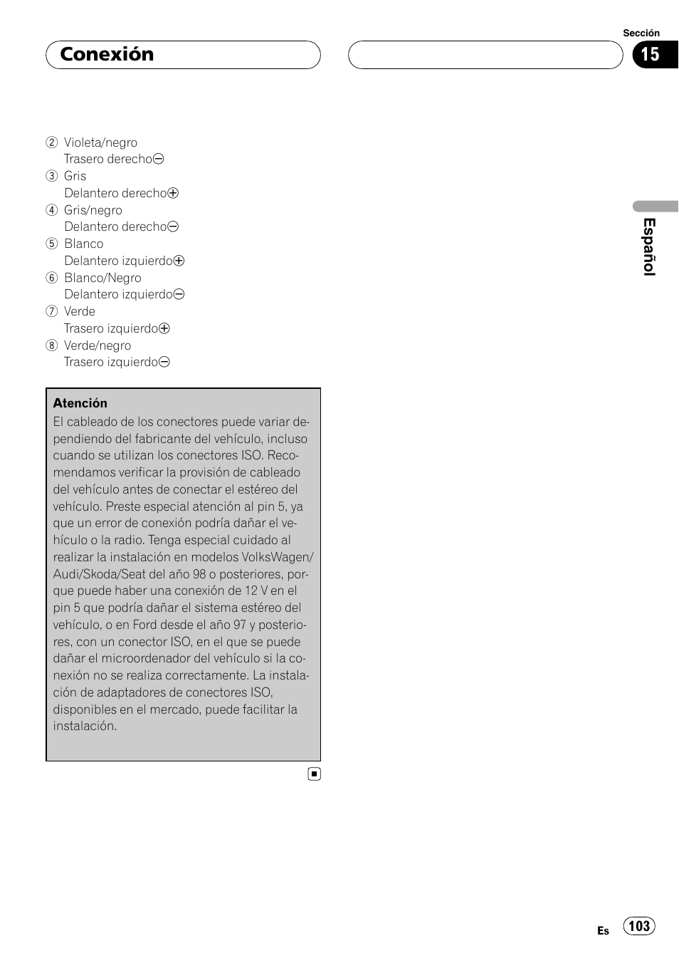 Conexión | Pioneer DVH-3900MP User Manual | Page 103 / 112