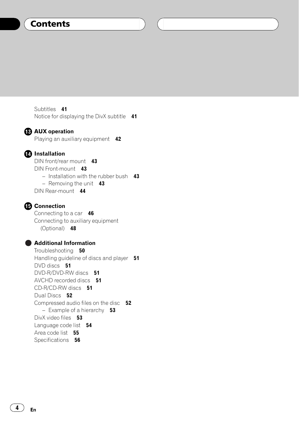 Pioneer DVH-3900MP User Manual | Page 4 / 112
