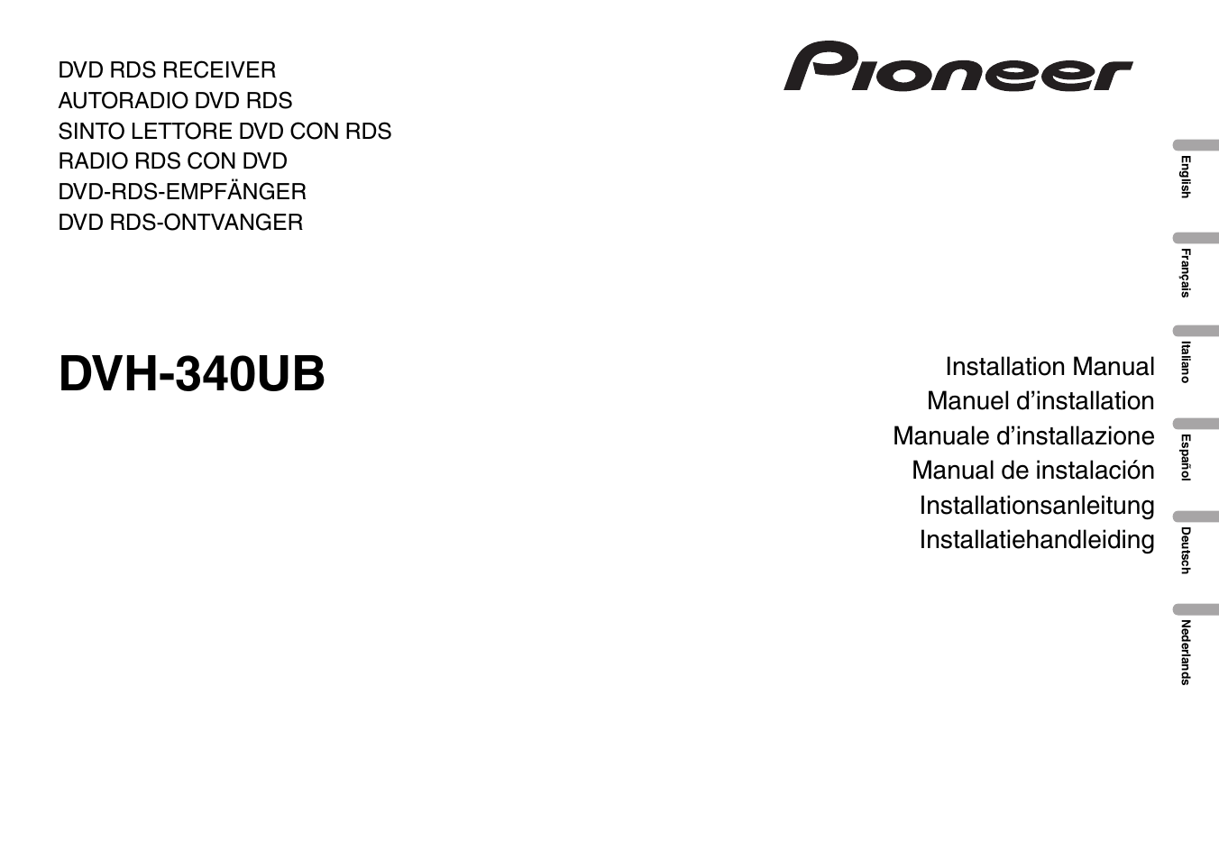 Pioneer DVH-340UB User Manual | 40 pages