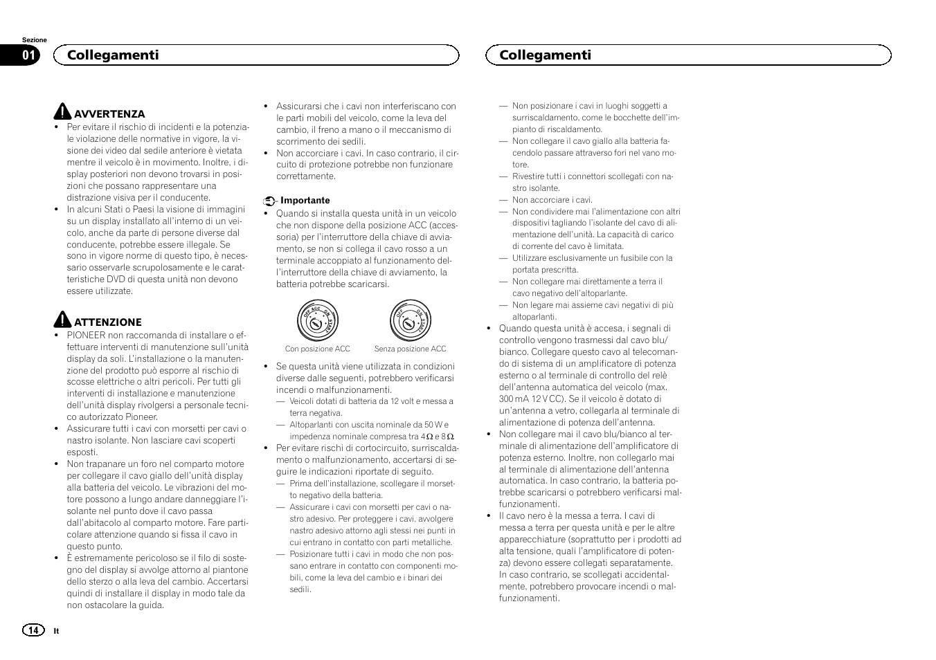 Italiano, Collegamenti | Pioneer DVH-340UB User Manual | Page 14 / 40