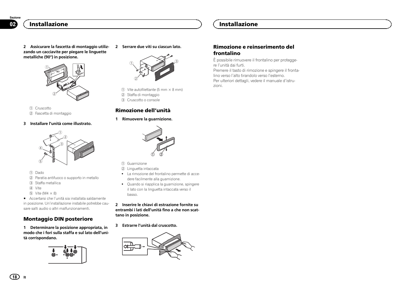 Installazione | Pioneer DVH-340UB User Manual | Page 18 / 40