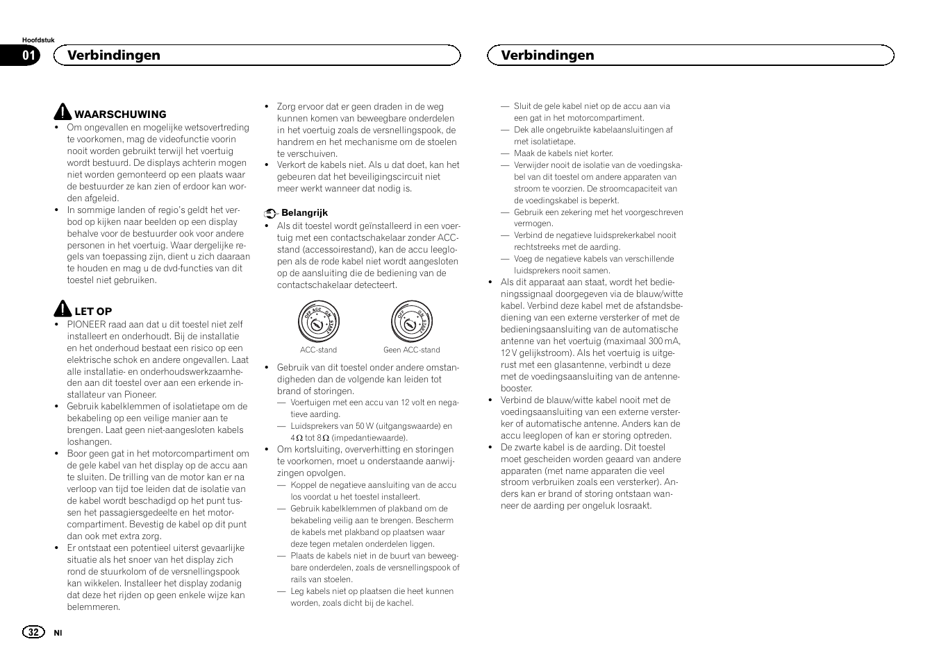 Nederlands, Verbindingen | Pioneer DVH-340UB User Manual | Page 32 / 40