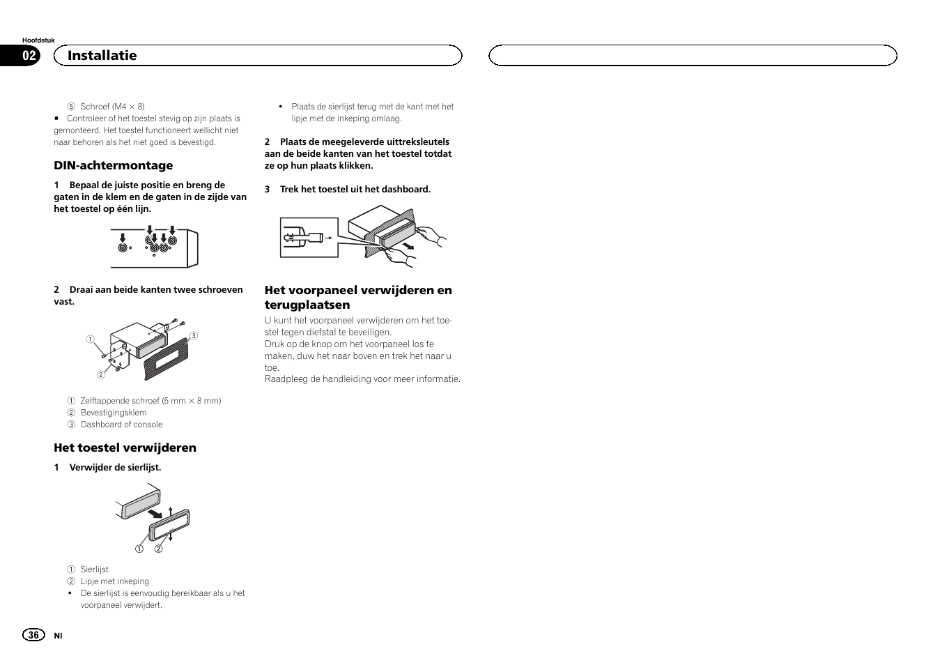 Installatie | Pioneer DVH-340UB User Manual | Page 36 / 40