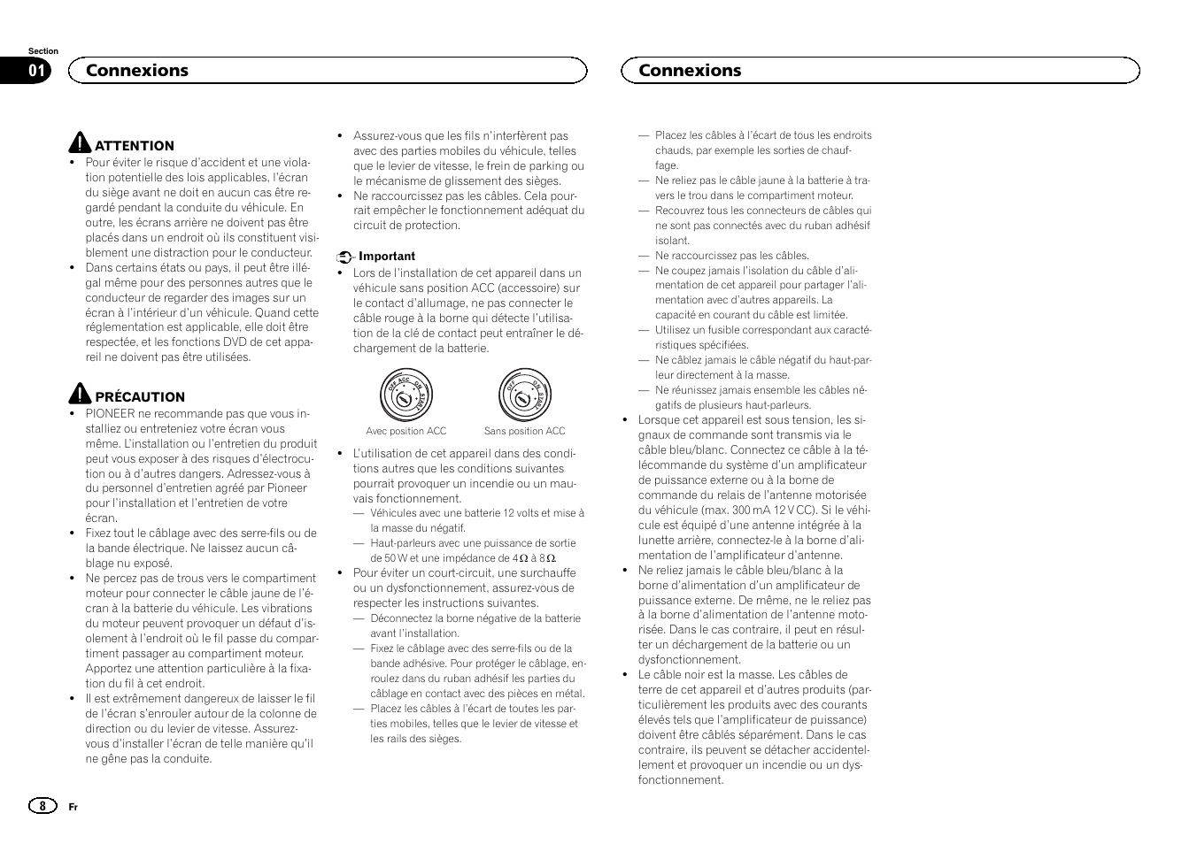 Français, Connexions | Pioneer DVH-340UB User Manual | Page 8 / 40