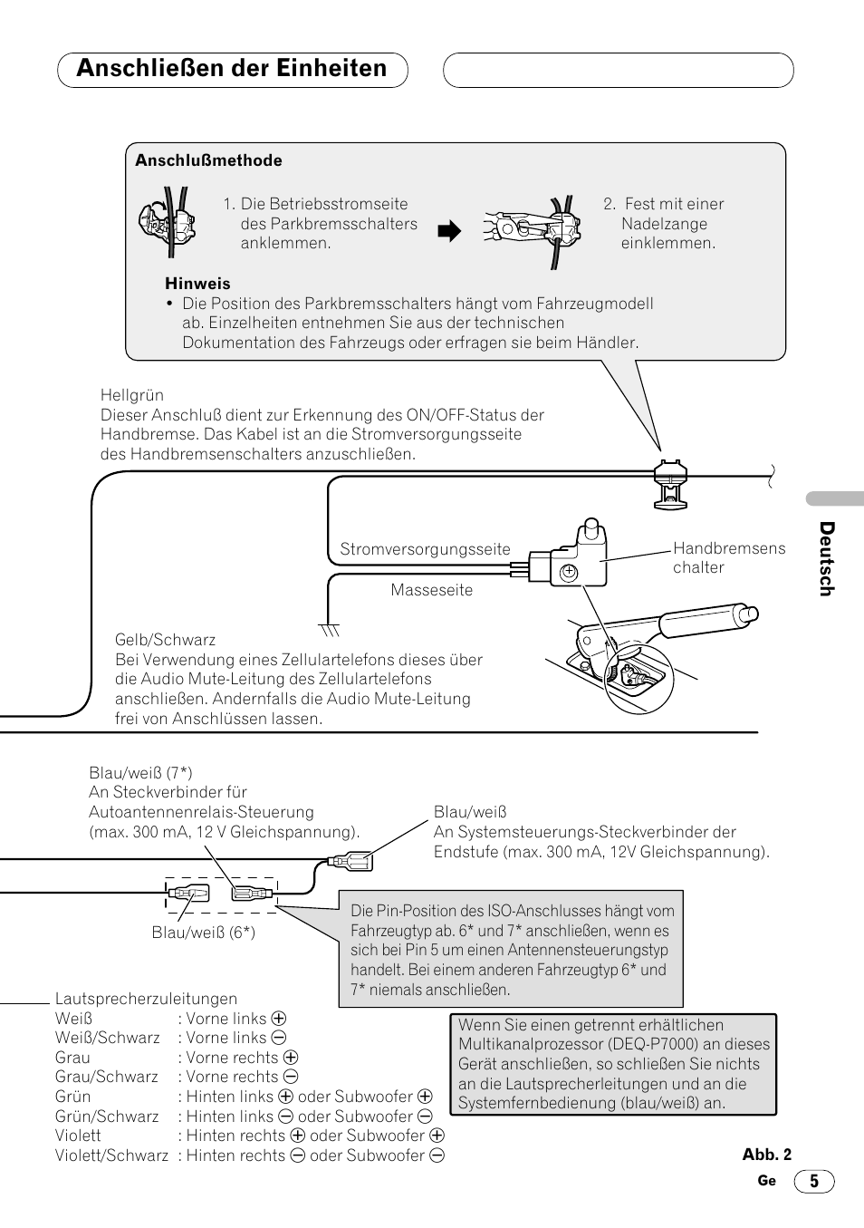 Anschließen der einheiten | Pioneer DVH-P7000R User Manual | Page 29 / 76
