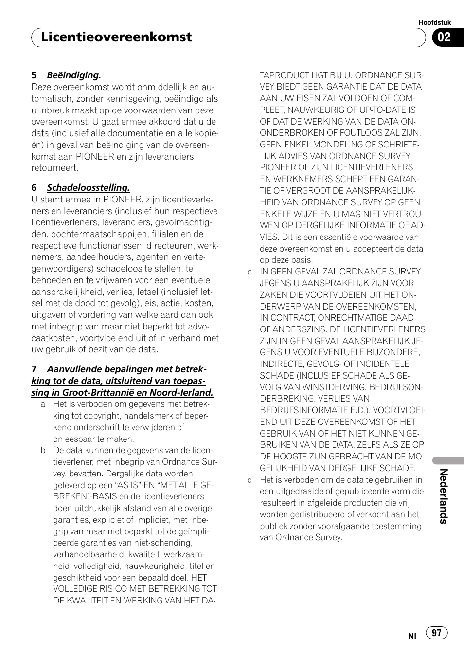 Licentieovereenkomst | Pioneer AVIC-F9110BT User Manual | Page 97 / 108