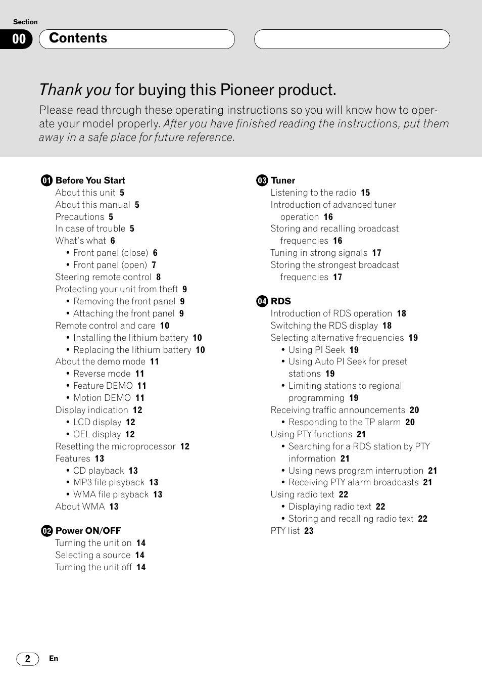 Pioneer DEH-P8400MP User Manual | Page 2 / 132