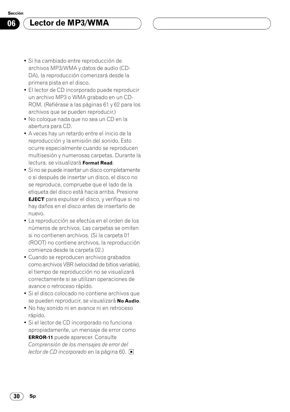 Lector de mp3/wma | Pioneer DEH-P8400MP User Manual | Page 94 / 132