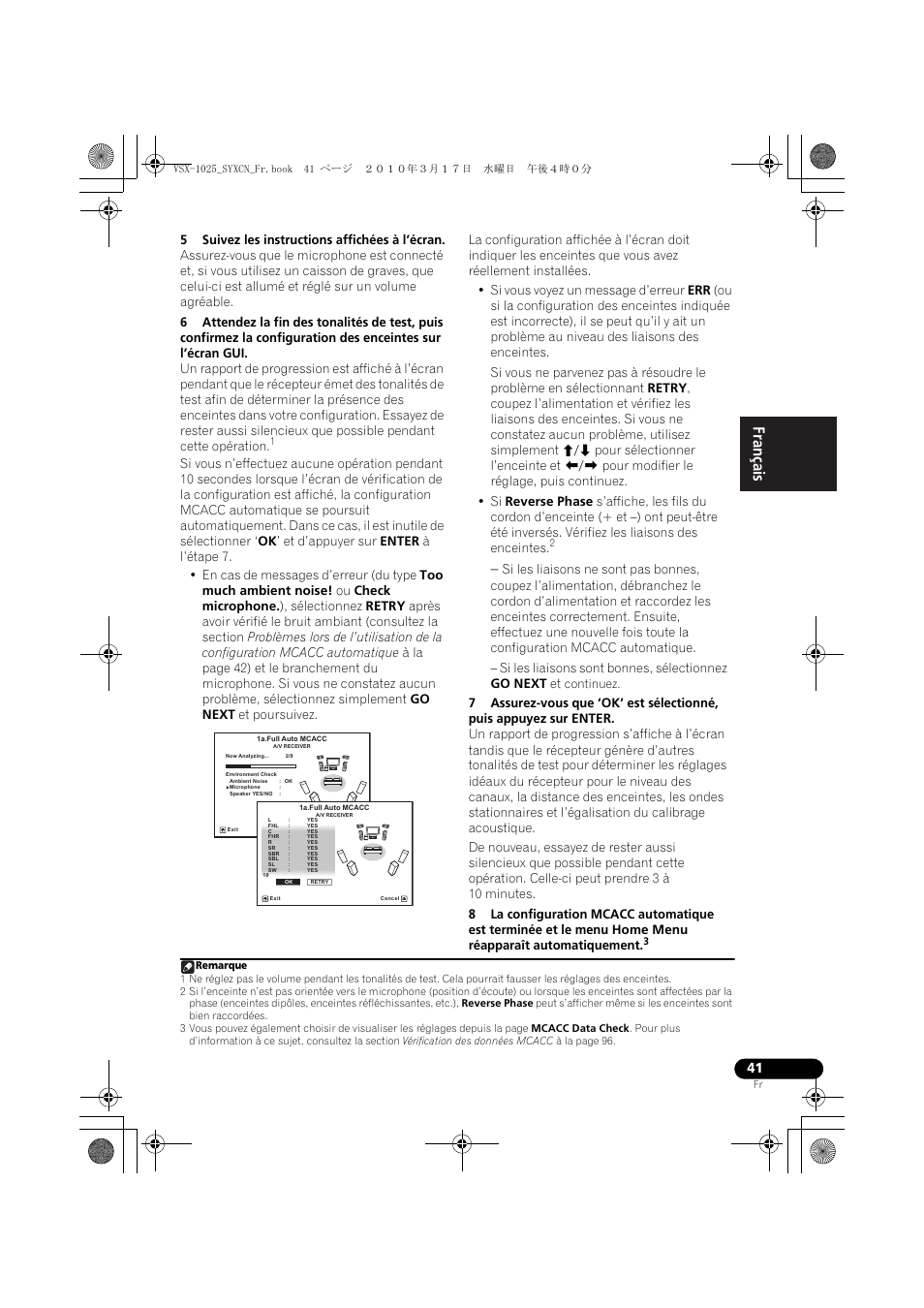 5 suivez les instructions affichées à l’écran | Pioneer VSX-920-K User Manual | Page 173 / 400