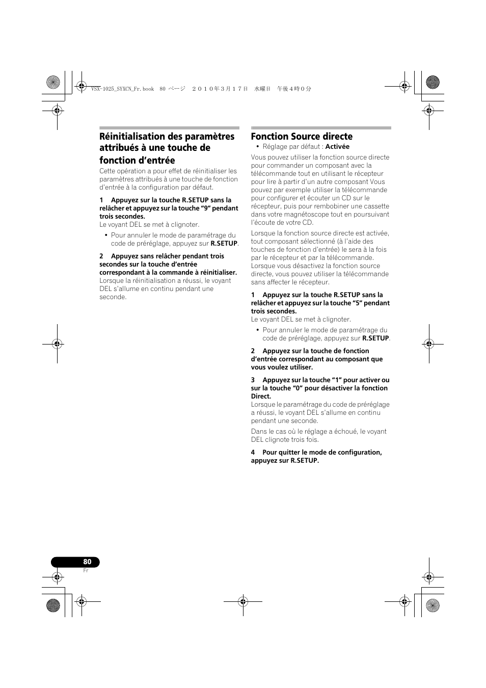 Fonction source directe | Pioneer VSX-920-K User Manual | Page 212 / 400