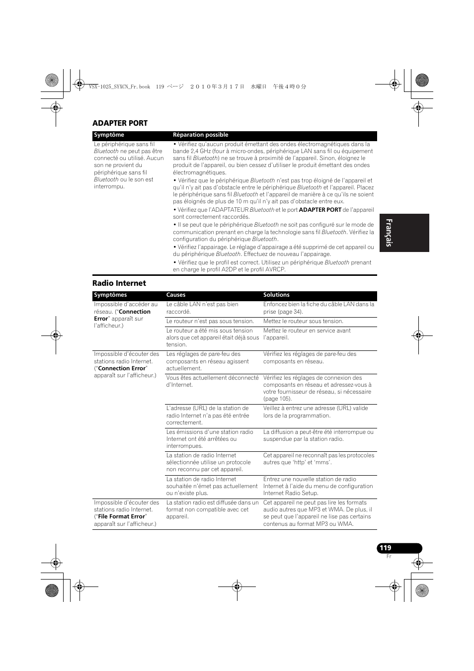 Adapter port, Radio internet | Pioneer VSX-920-K User Manual | Page 251 / 400