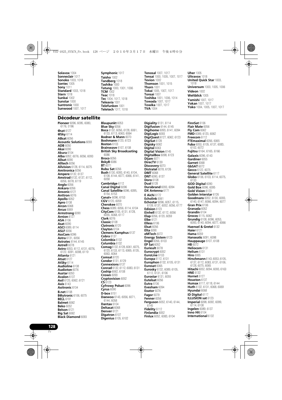 Décodeur satellite | Pioneer VSX-920-K User Manual | Page 260 / 400