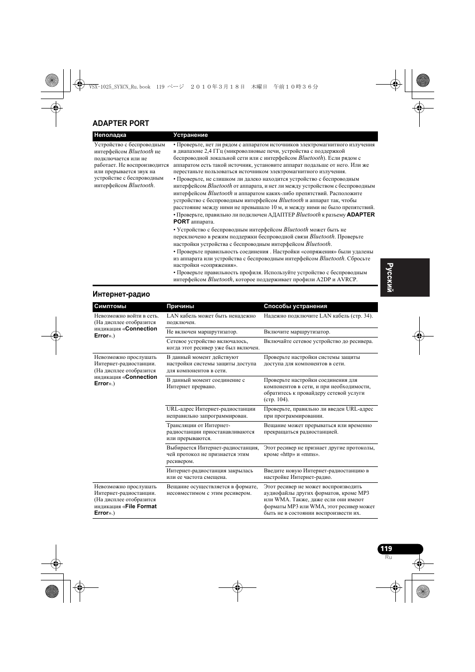 Adapter port, Инте²нет-²адио, Adapter port интернет-радио | Pioneer VSX-920-K User Manual | Page 383 / 400