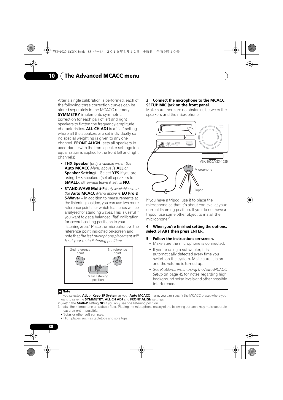 5 follow the instructions on-screen, The advanced mcacc menu 10 | Pioneer VSX-920-K User Manual | Page 88 / 400