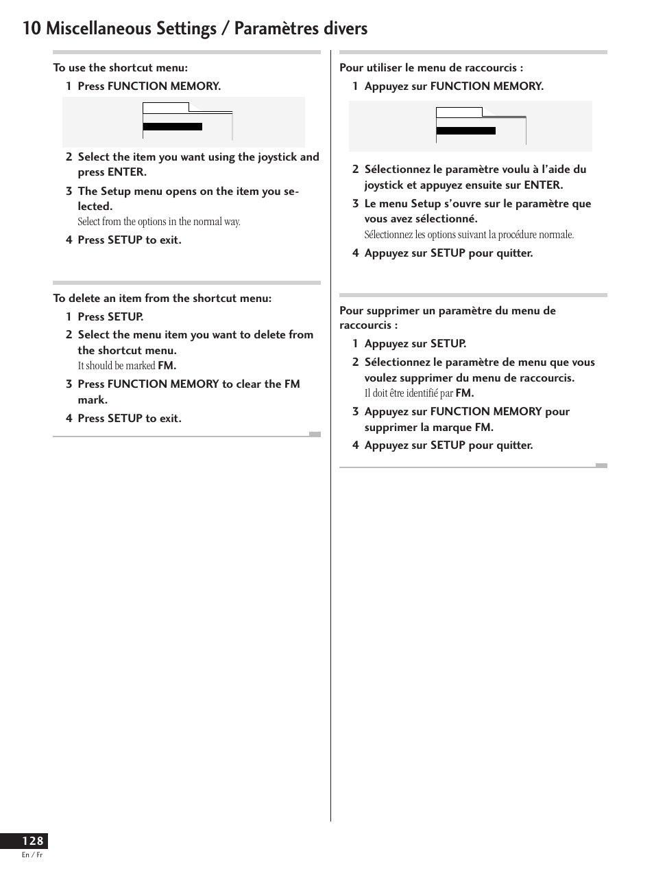 10 miscellaneous settings / paramètres divers | Pioneer DV-737 User Manual | Page 128 / 156