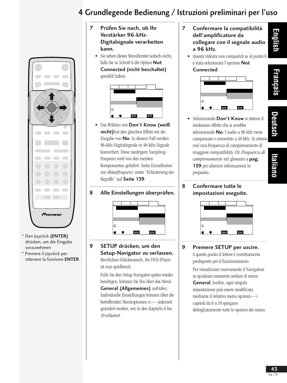 English français deutsch italiano | Pioneer DV-737 User Manual | Page 43 / 156