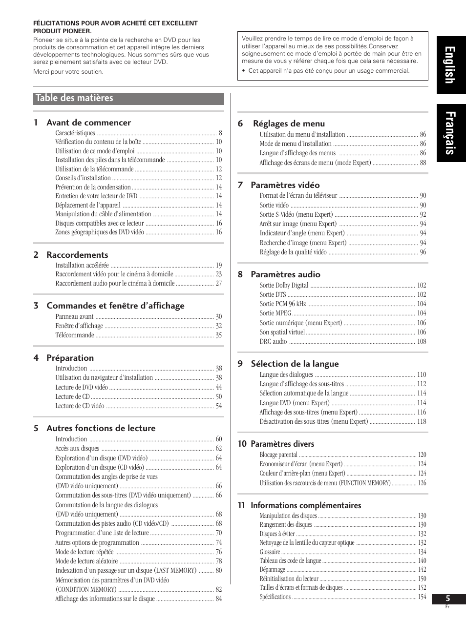 Pioneer DV-737 User Manual | Page 5 / 156