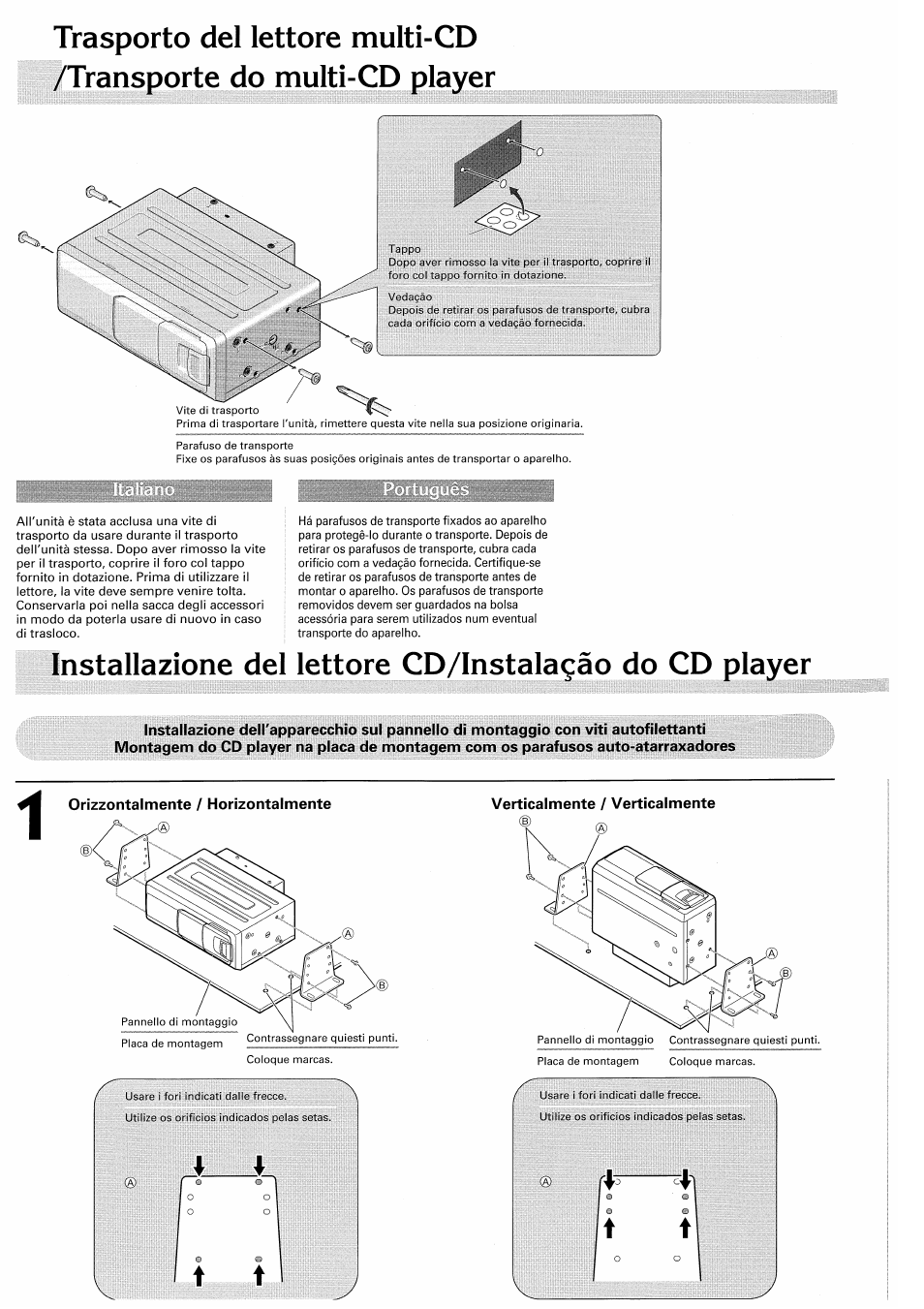 Orizzontalmente / horizontalmente, Verticalmente / verticalmente | Pioneer CDX-P2050VS User Manual | Page 14 / 17