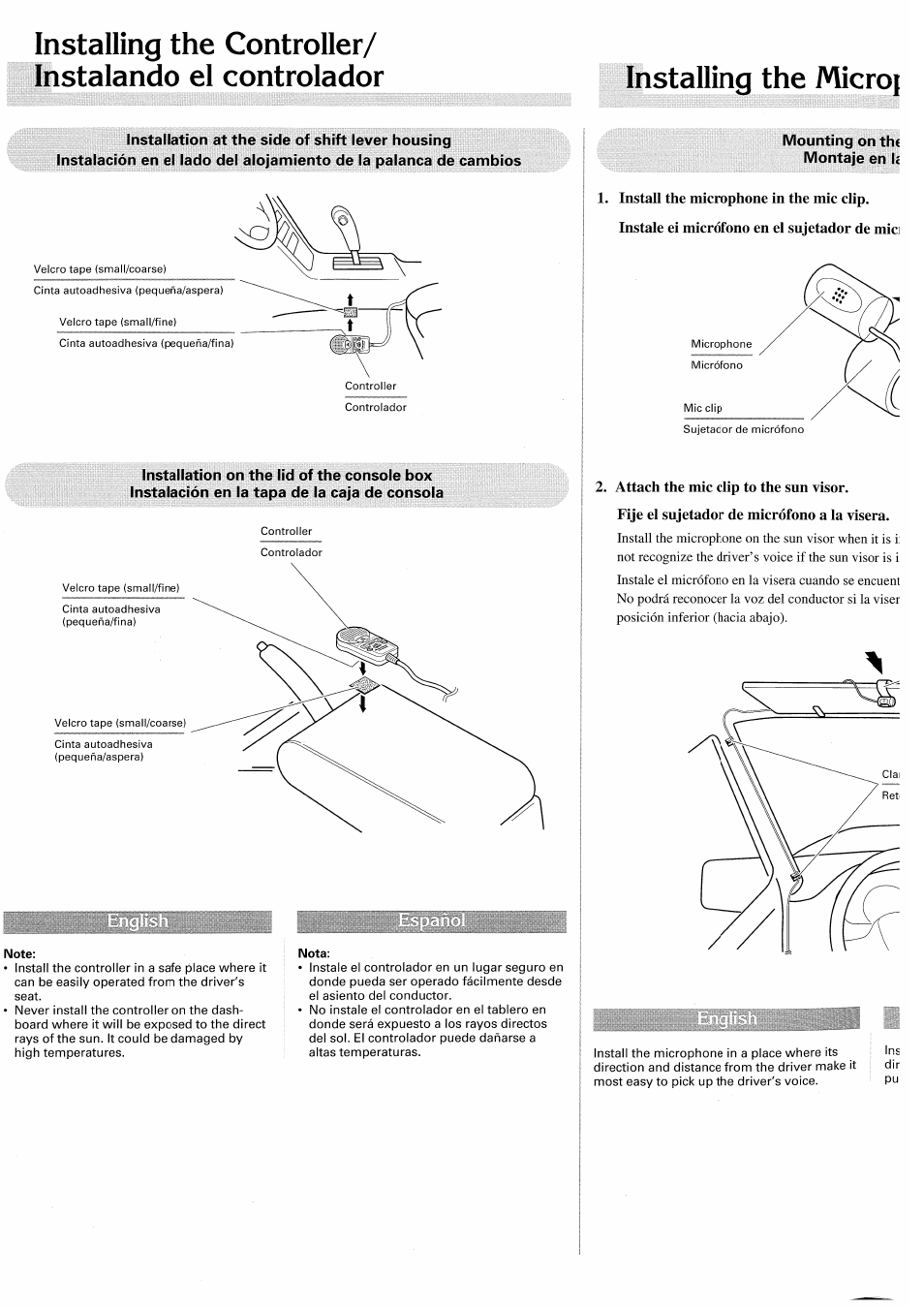 Installing the microj, Mounting on the montaje en k | Pioneer CDX-P2050VS User Manual | Page 6 / 17