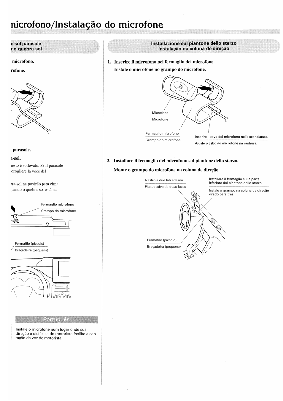 Nicrofono/instala^áo do microfone | Pioneer CDX-P2050VS User Manual | Page 9 / 17