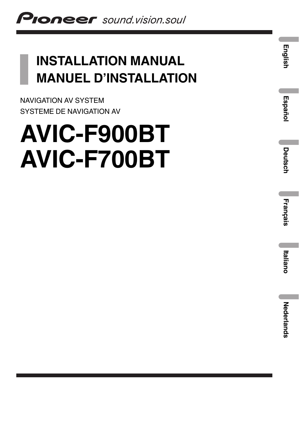 Pioneer AVIC F900BT User Manual | 177 pages