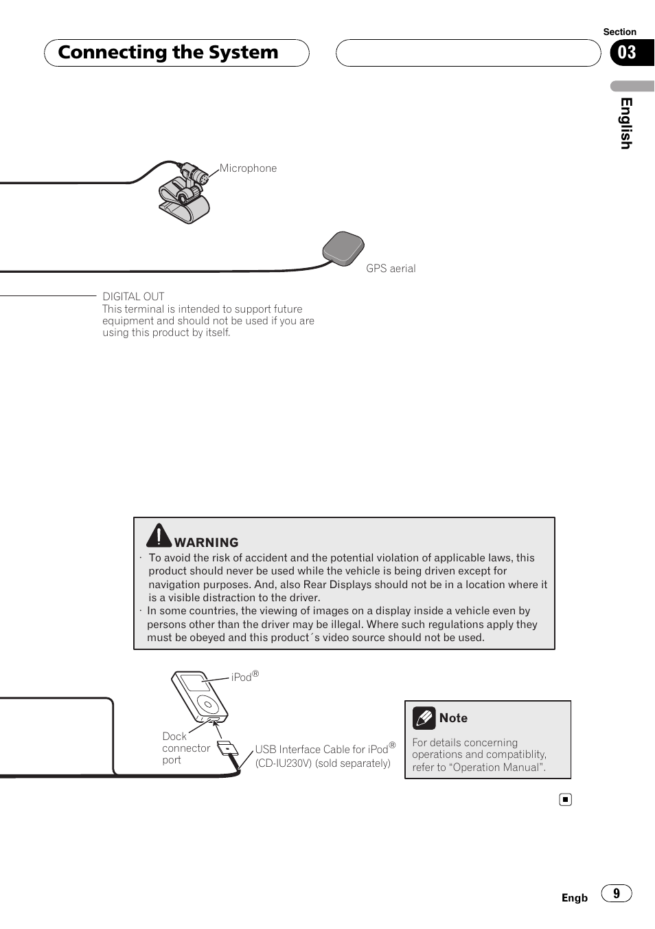 Connecting the system, English | Pioneer AVIC F900BT User Manual | Page 9 / 177