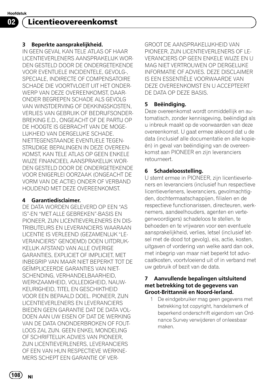 02 licentieovereenkomst | Pioneer AVIC-F220 User Manual | Page 108 / 124