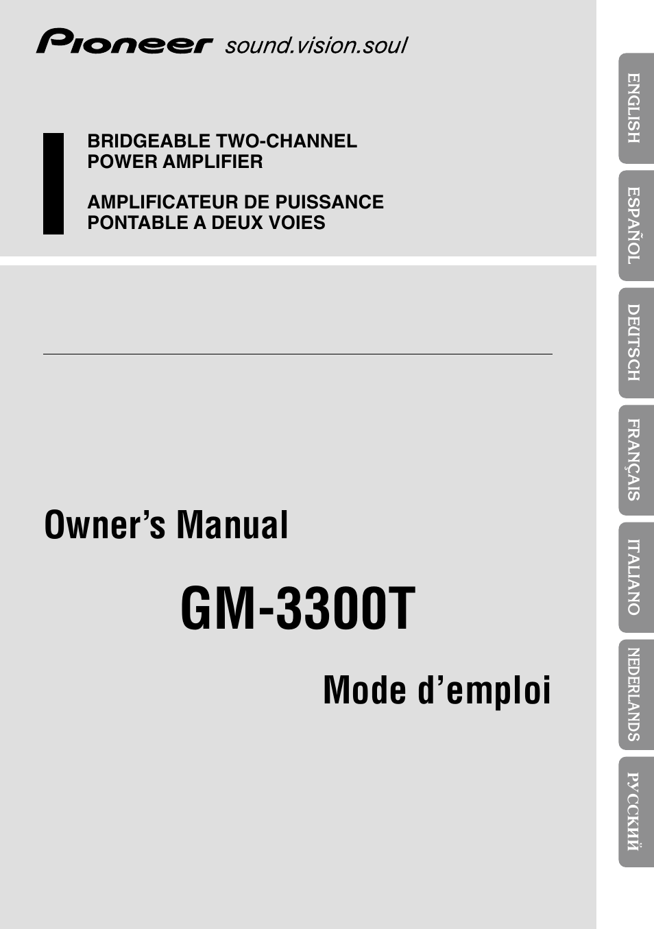 Pioneer GM-3300T User Manual | 85 pages