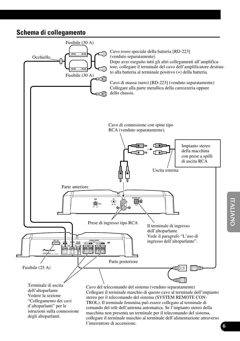 Schema di collegamento | Pioneer GM-3300T User Manual | Page 55 / 85
