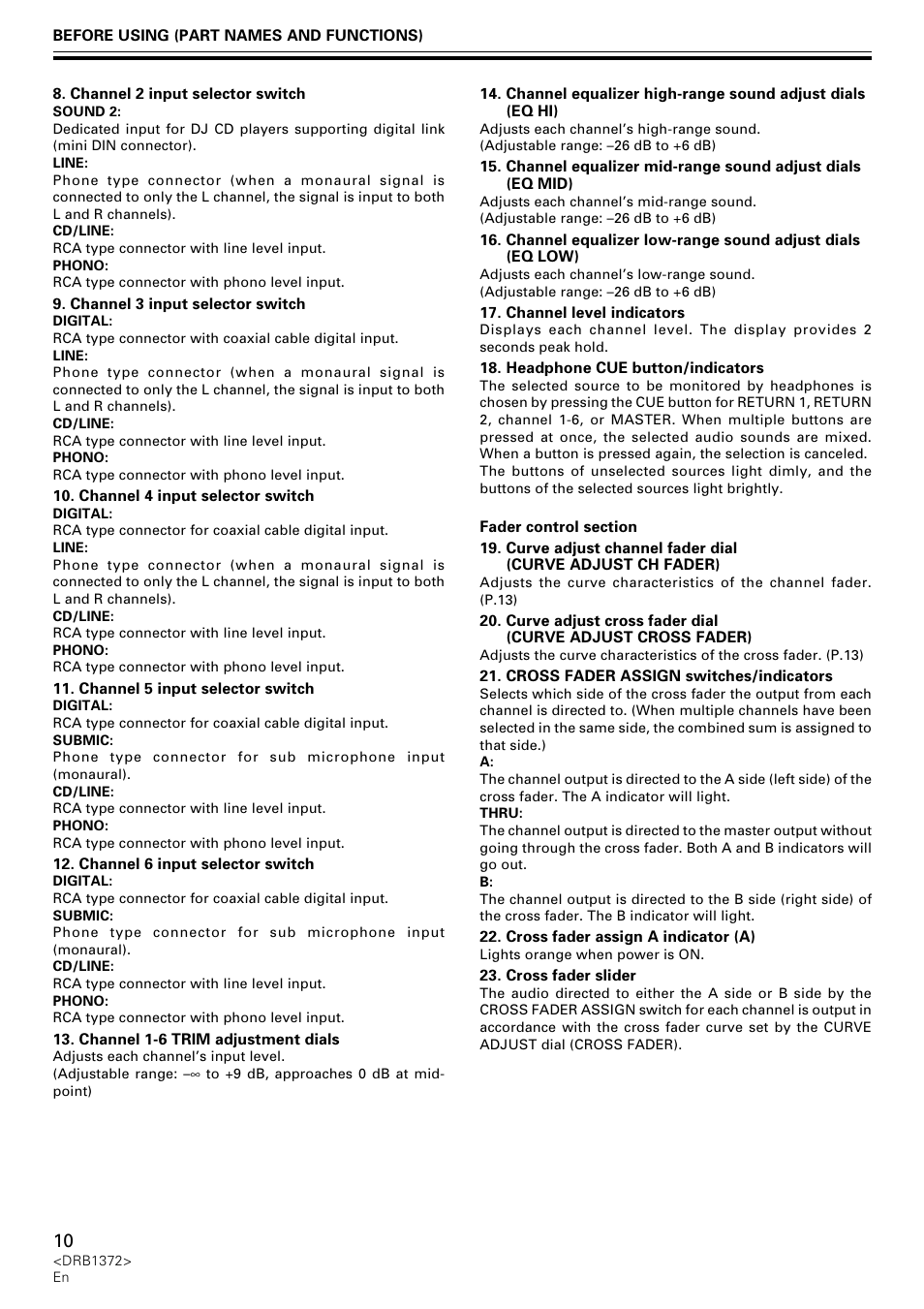 Pioneer DJM-1000 User Manual | Page 10 / 98