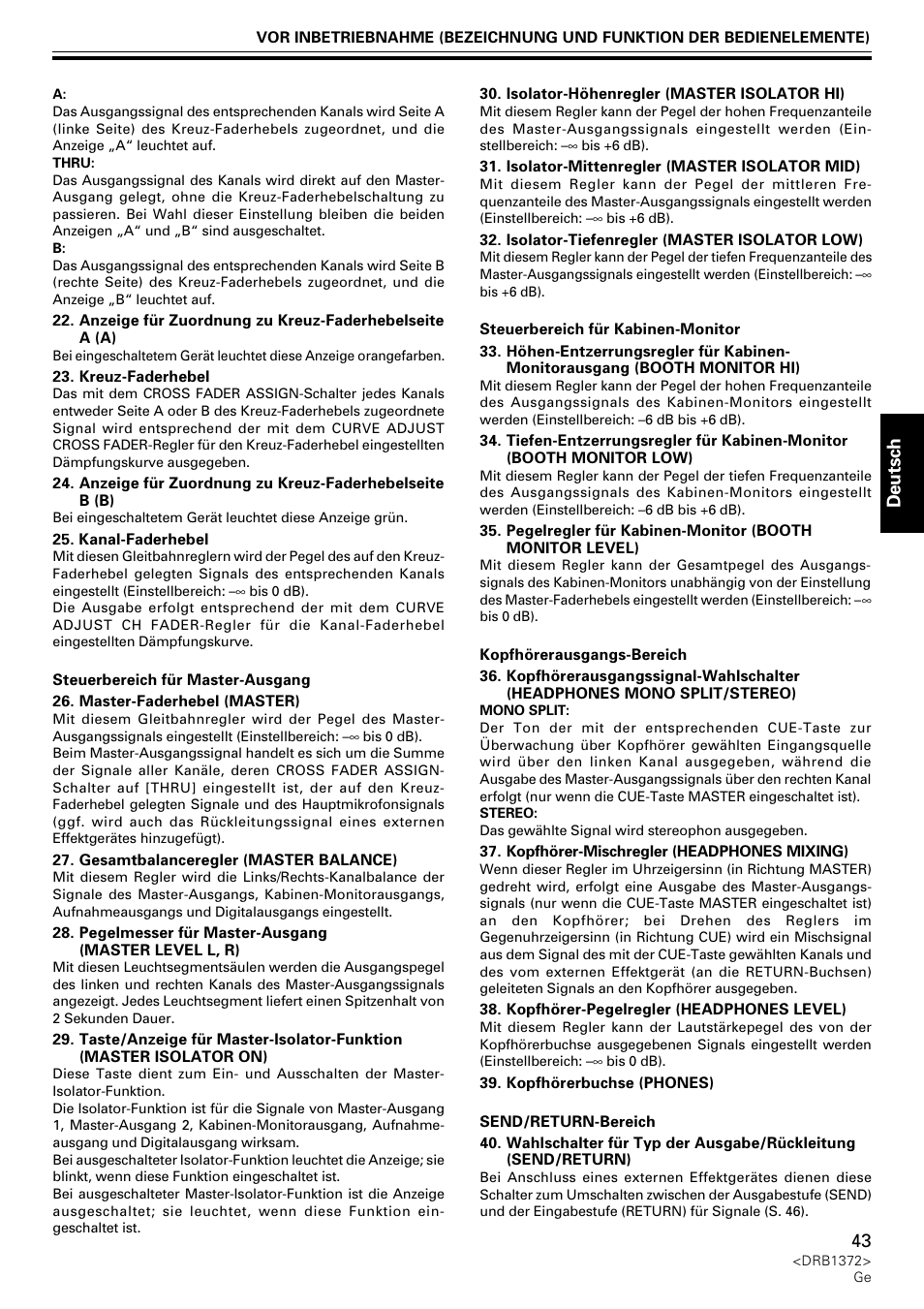 Deutsch | Pioneer DJM-1000 User Manual | Page 43 / 98