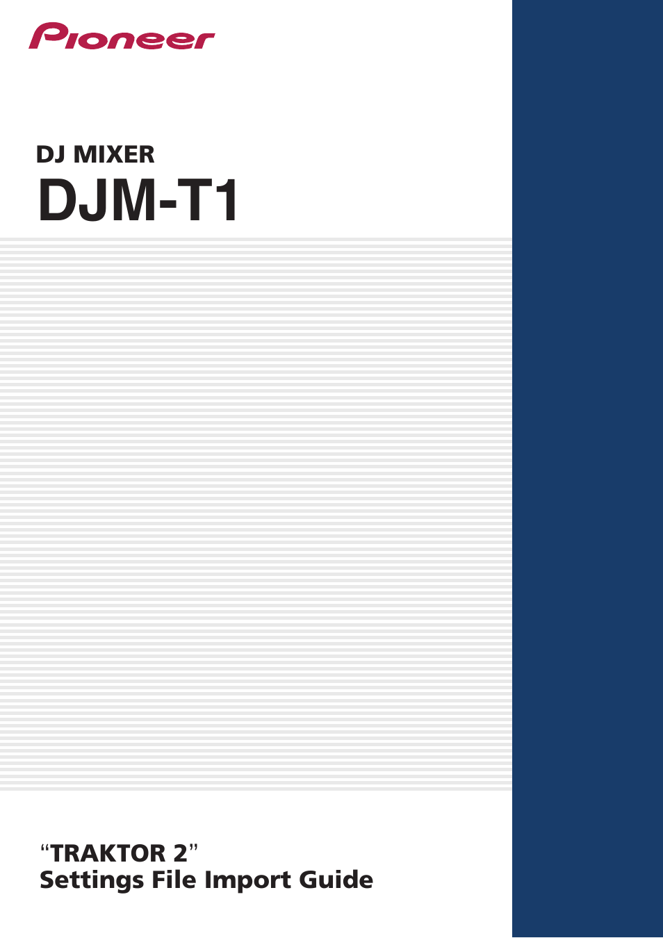 Pioneer DJM-T1 User Manual | 7 pages